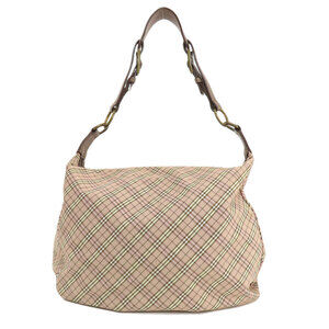 Burberry Label Check Shoulder Bag Blue